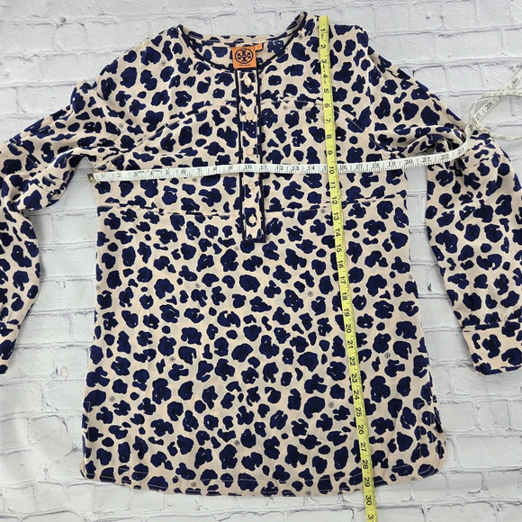 Tory Burch Silk Cheetah Print Long Sleeve Tunic Size 12 - Picture 7 of 11